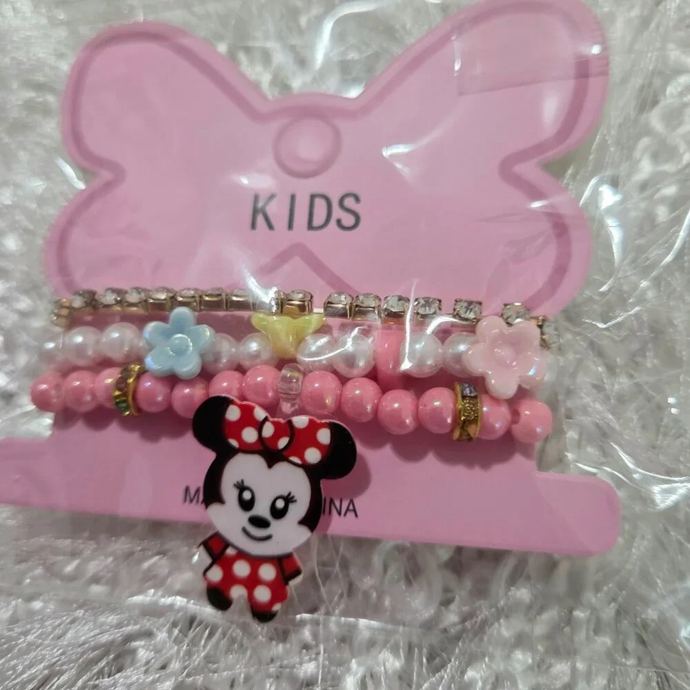 Kids Lot of 12 Minnie Style 3pcs Girl Bracelet Set